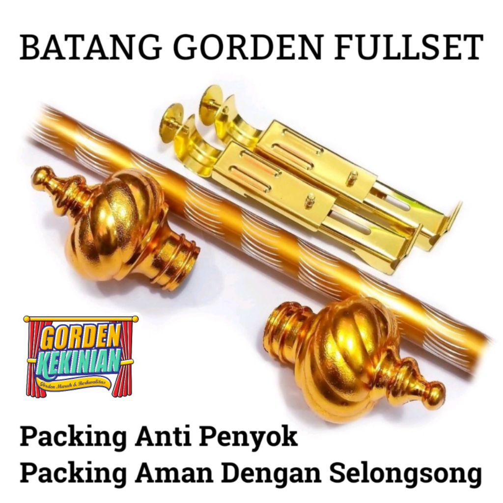 Batang Gorden Besi Gorden Fullset Rolet Gorden Tongkat Gorden Tiang Gorden Batang Gorden 100 cm Bata