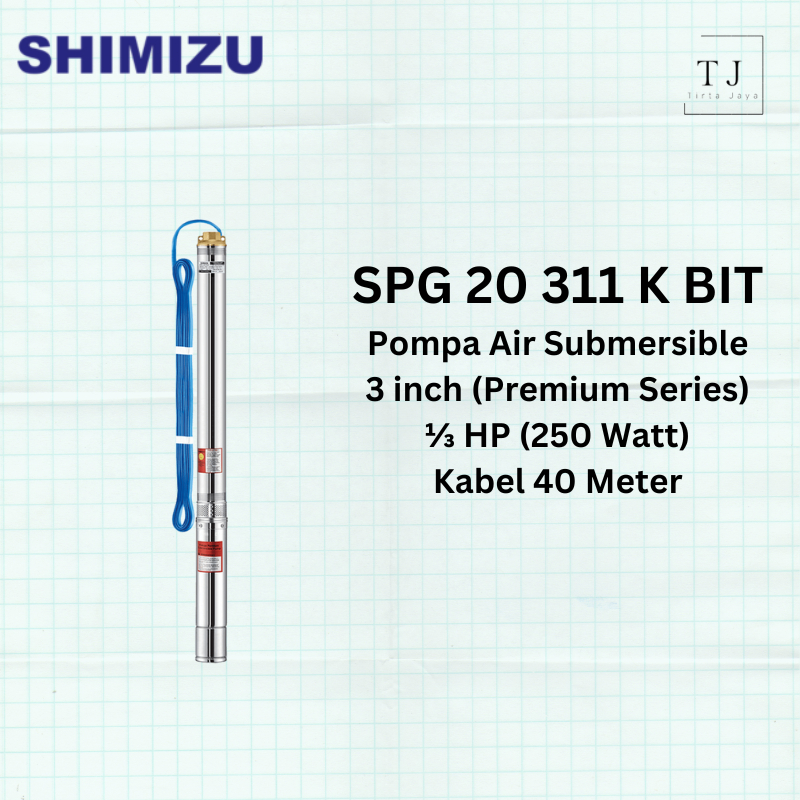 Pompa Air Submersible SHIMIZU SPG 20 311 K BIT 1/3 HP Kabel Pompa Sible Pompa Satelit