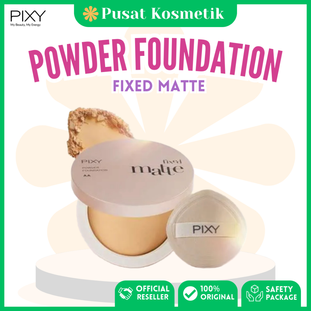 PIXY Fixed Matte Powder Foundation | Power Cover Formula Bedak Padat Compact Tahan Lama