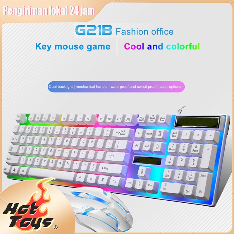 Keyboard dan Mouse Gaming Berkabel 60% Keyboard Portabel Berlampu untuk Komputer Laptop Mesin Ketik 