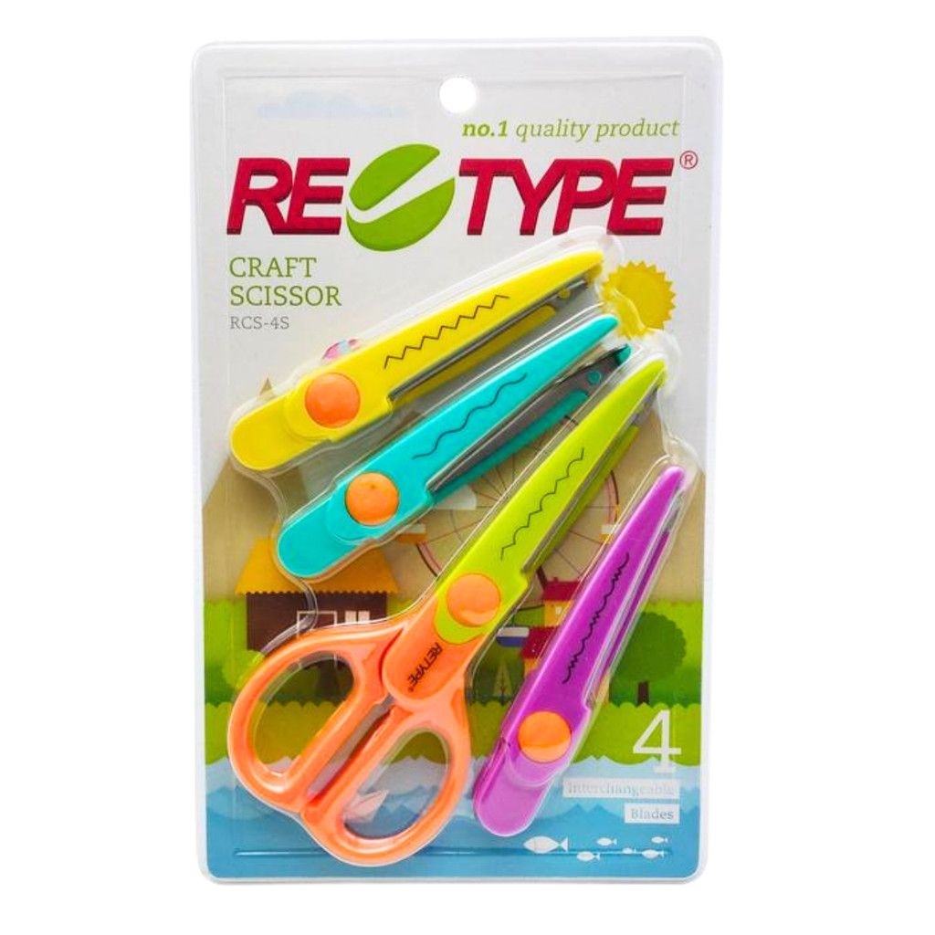 

Retype Craft Scissor RCS-4S Set Isi 4/ Gunting DIY/ Gunting pola
