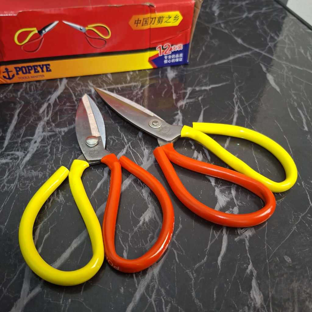 

POPEYE Gunting Kodok 23cm – Gunting Kain & Kulit Murah Kuat Tajam