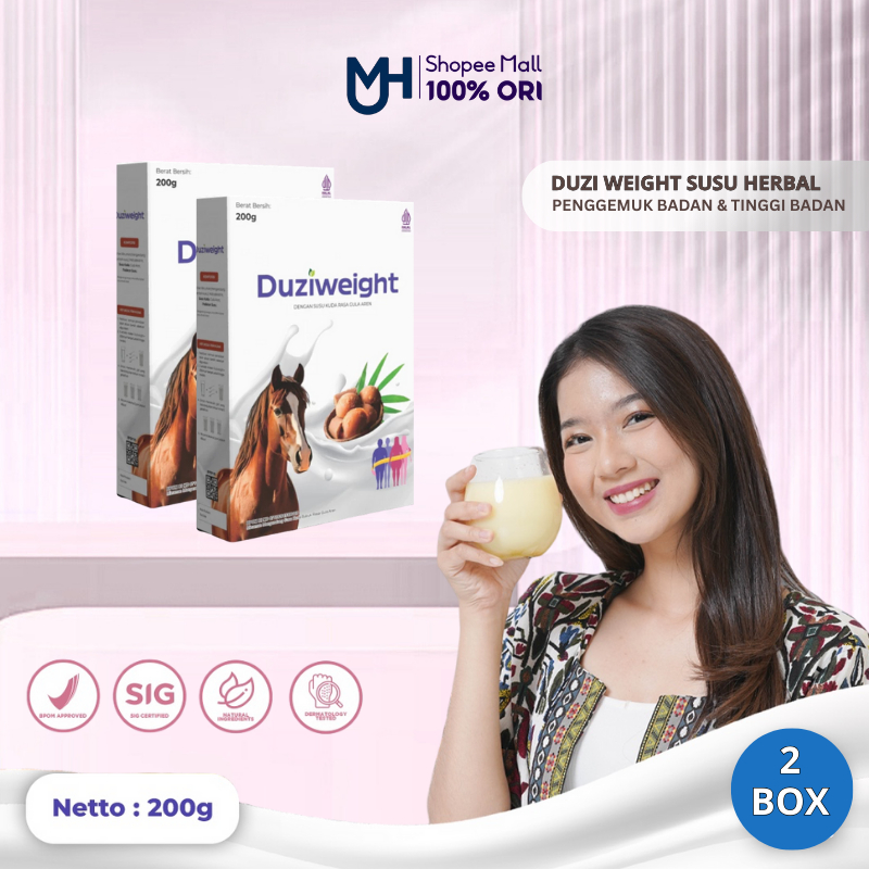 

Duzi Weight - Susu Kuda Penambah Berat Badan 1-10 Kg 2 Box Nutrisi Tubuh Herbal Alami