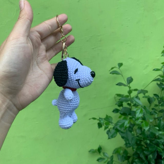 Snoopy Amigurumi - Snoopy Crochet - Snoopy Rajut - Snoopy  Bagcharm - Gantungan Tas Snoopy - Gantung