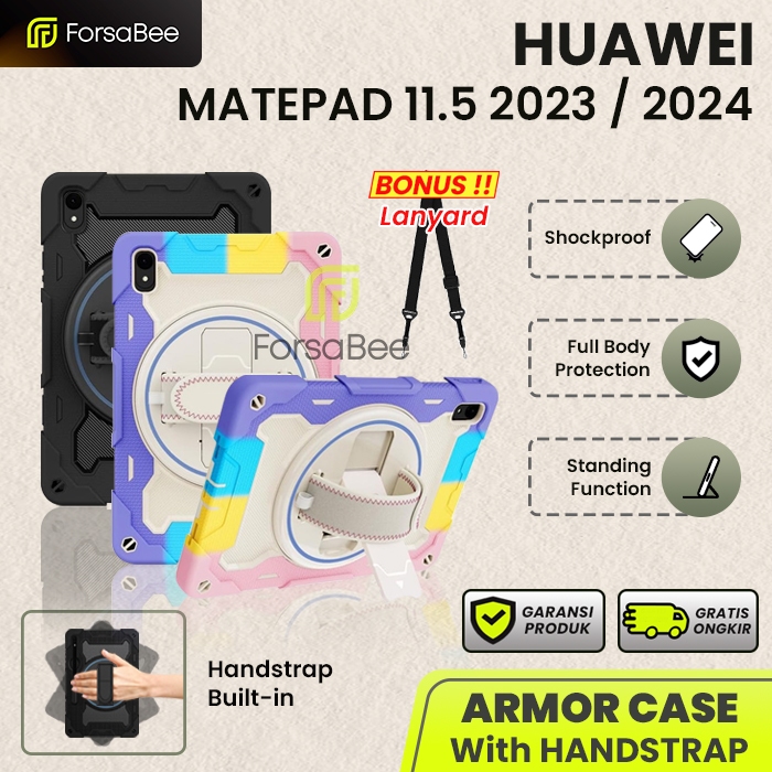 FORSABEE - Case untuk Huawei Matepad 11.5 2025 / 2024 / 2023 Strap Hard Soft Casing Cover Hardcase S