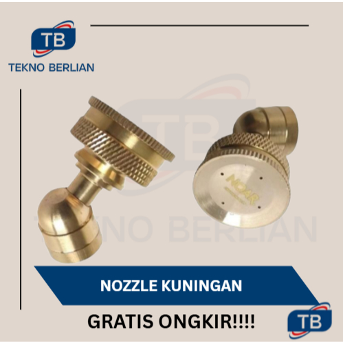 Nozzle Kuningan Brass 4 Lubang Bengkok Sprayer Cuci AC Motor Nozel