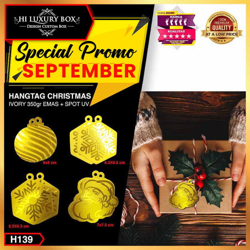 

Hangtag Natal|Merry Christmas|Hologram|Gold|Hiasan|Aksesoris|H139