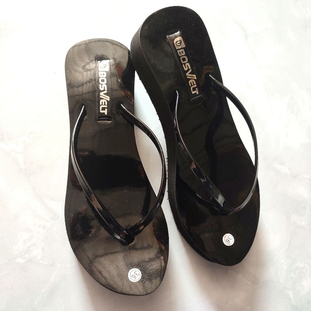 sandal wedges wanita sandal bosvelt original hak tinggi