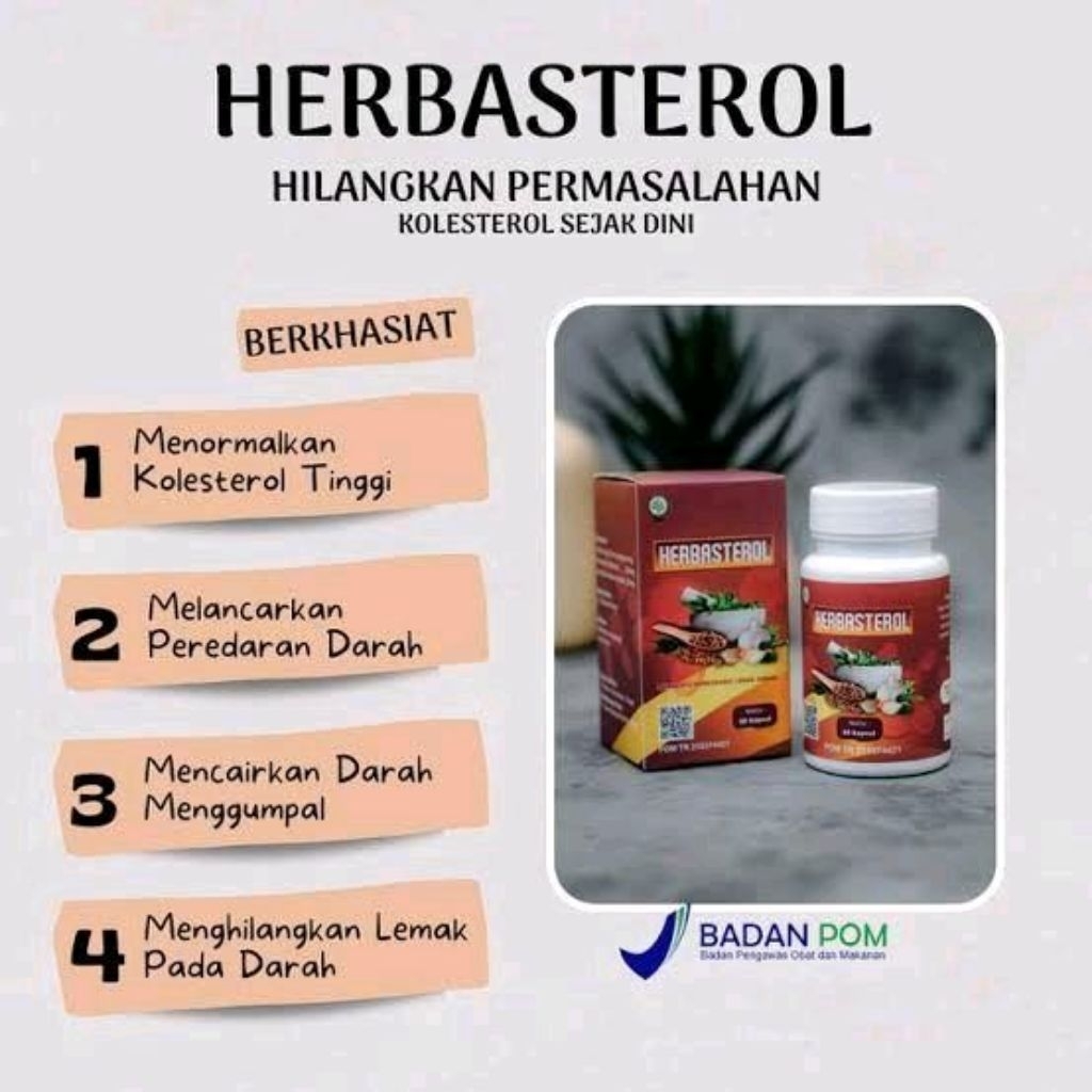 OBAT HERBASTEROL TINGGI AMPUH HERBAL OBAT KOLESTEROL ALAMI MANJUR HERBASTEROL