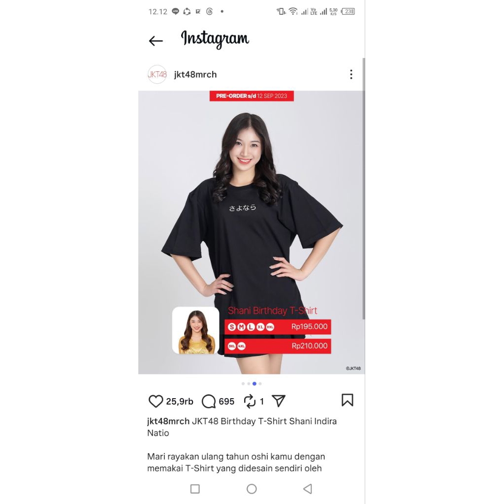 birthday T-shirt ci shani size XL