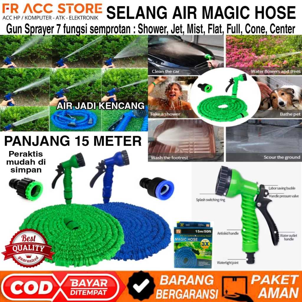 Selang Air Semprot Elastis Megic Hose 15 Meter selang air Fleksibel
