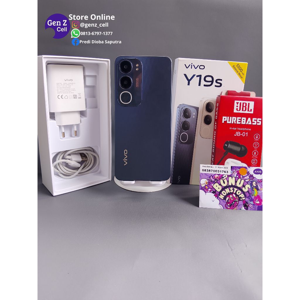 Vivo Y19s Ram 6/128-HP Seken Mulus Bergaransi -Hp Murah Original 100%