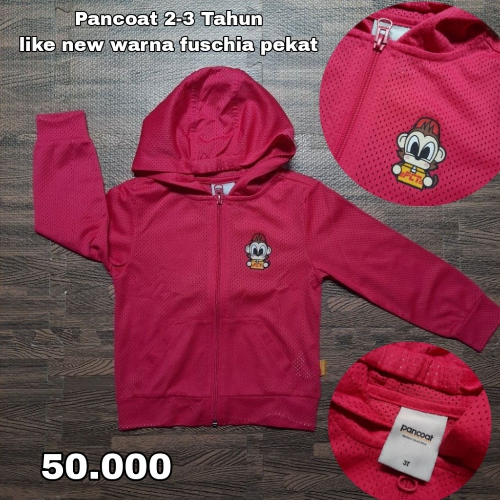 PL pancoat anak pink fuschia | Jaket running anak
