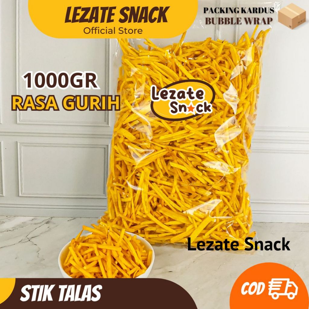 

Kripik Talas 1KG Gurih Asin Kiloan Murah Renyah Enak / Stik Talas Tales Kuning Gurih Asin Snack Lezate Snack WAP SHOP