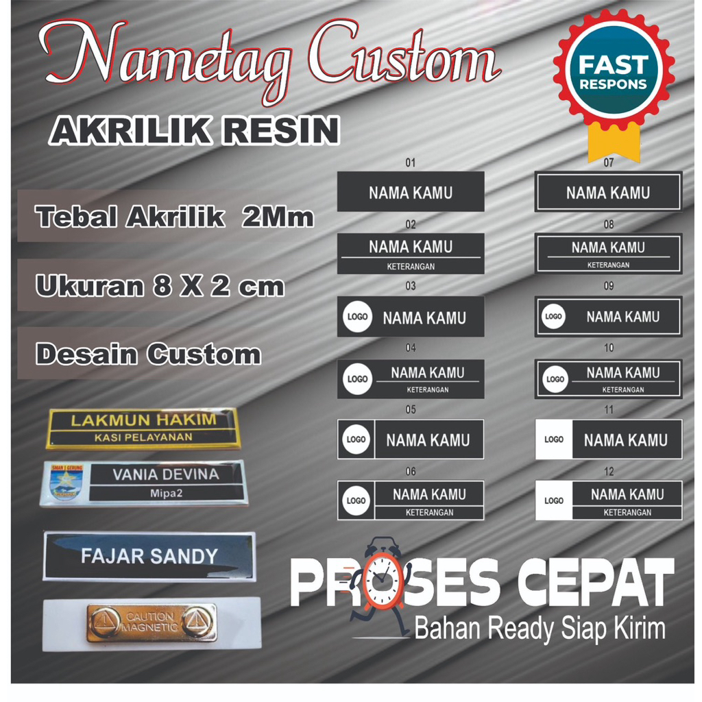 

Name Tag Dada / Name Tag Magnet / Name Tag Peniti / Name Tag Custom