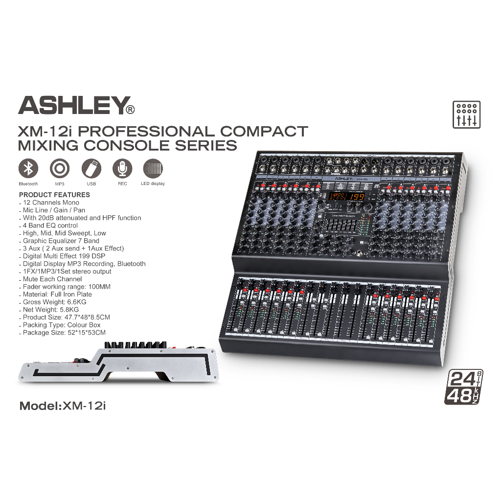 XM-12I MIXER 12 CHANNEL ASHLEY ORIGINAL / MIXER 12 CHANNEL / XM12I ASHLEY / SM 12I ASHLEY