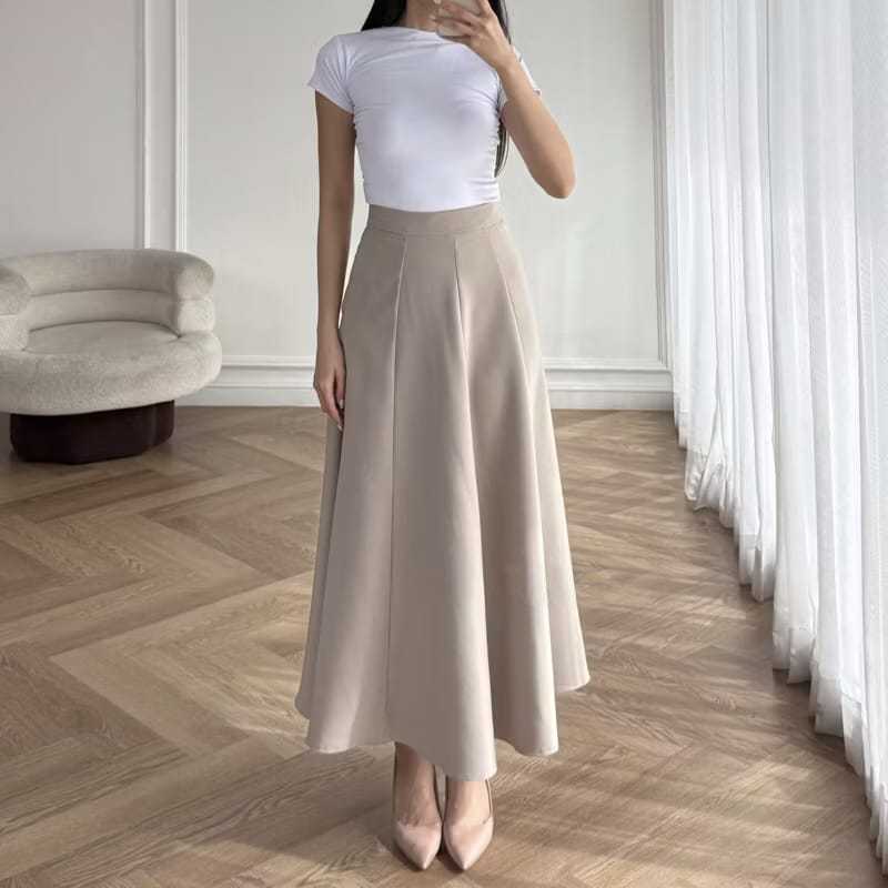 Audy Skirt Line Korean Premium Loose Maxi Skirt Warna Bagus
