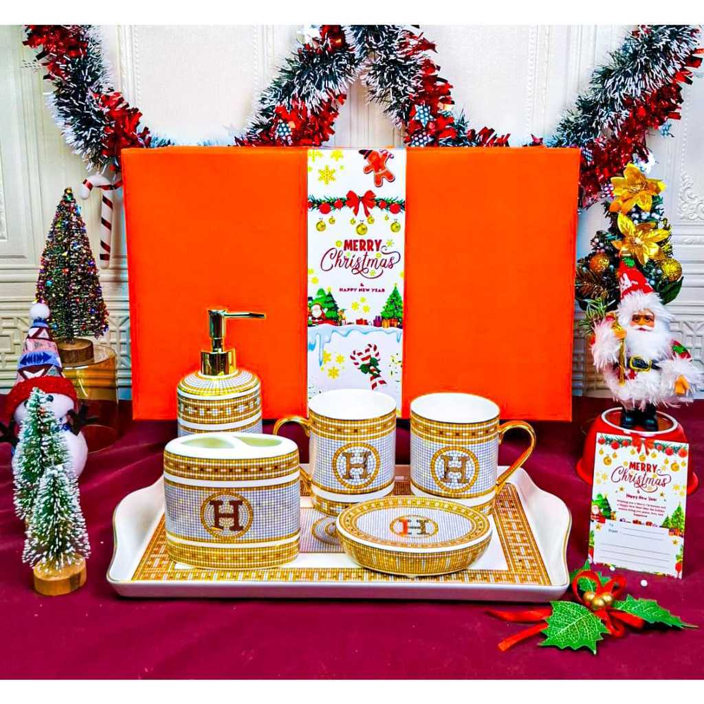 Premiere HomeHAMPERS CHRISTMAS & NATAL Dinner set premium / Hampers piring  Mangkok Natal / Tablewar