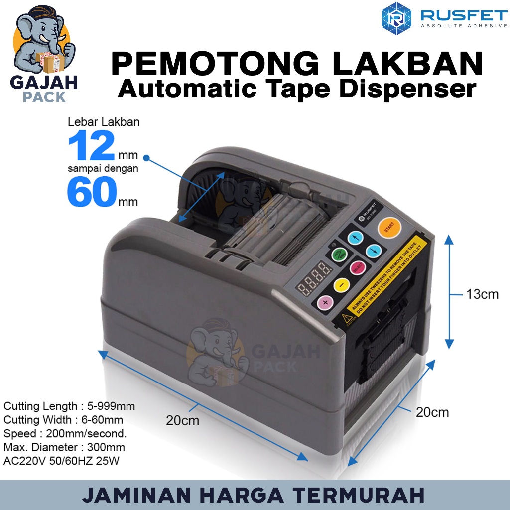 

Automatic Tape Dispenser Alat Pemotong Lakban Otomatis Cutting Machine Termurah RUSFET