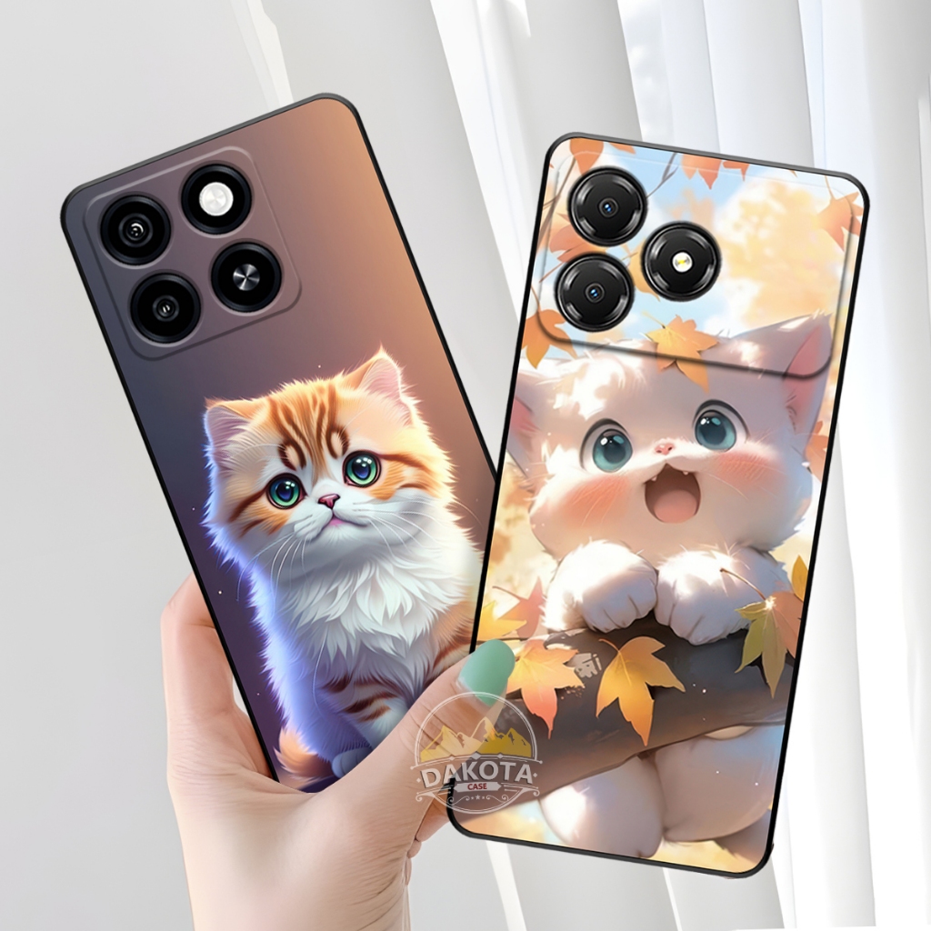 DAKOTA | Casing Silikon Hp ZTE Blade A36 | ZTE Blade A56 UV Printing Gambar Kucing | Case Lentur gra