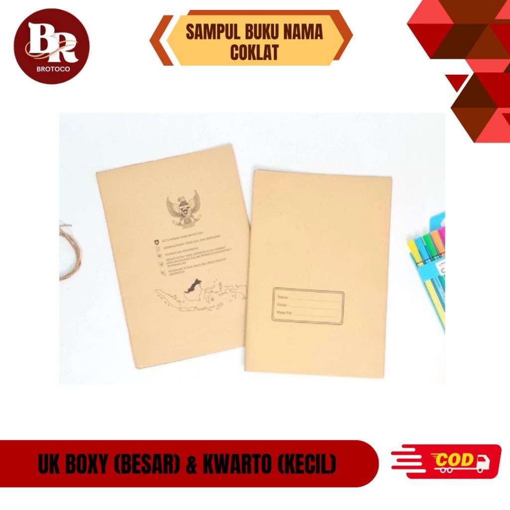 

[BROTOCO] Sampul Buku Nama Coklat Isi 20 Lembar Ukuran Boxy (Besar) & Kwarto (Kecil)