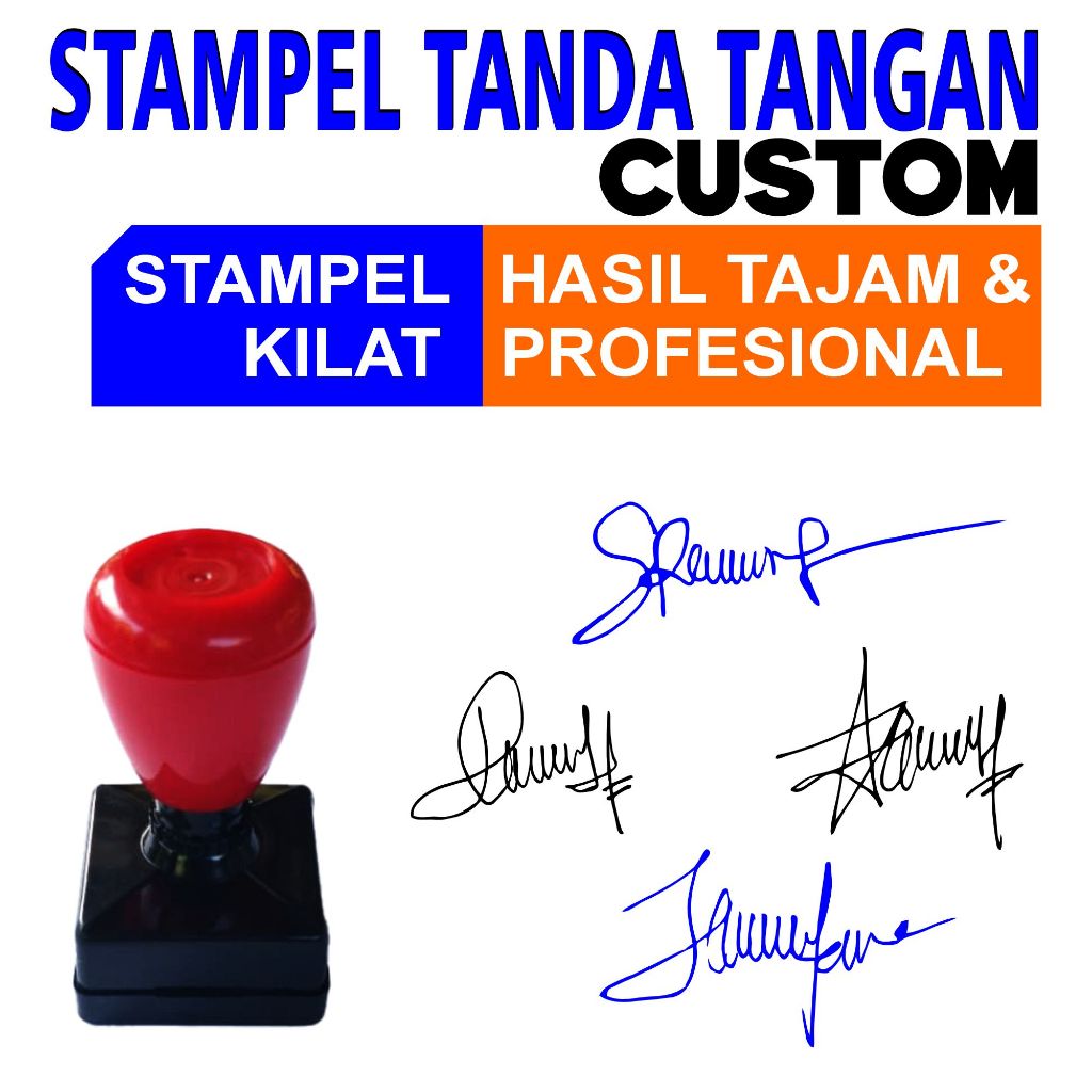 

Stampel Custom Flash / Stampel Tanda Tangan / Stampel Paraf / Stampel TTD