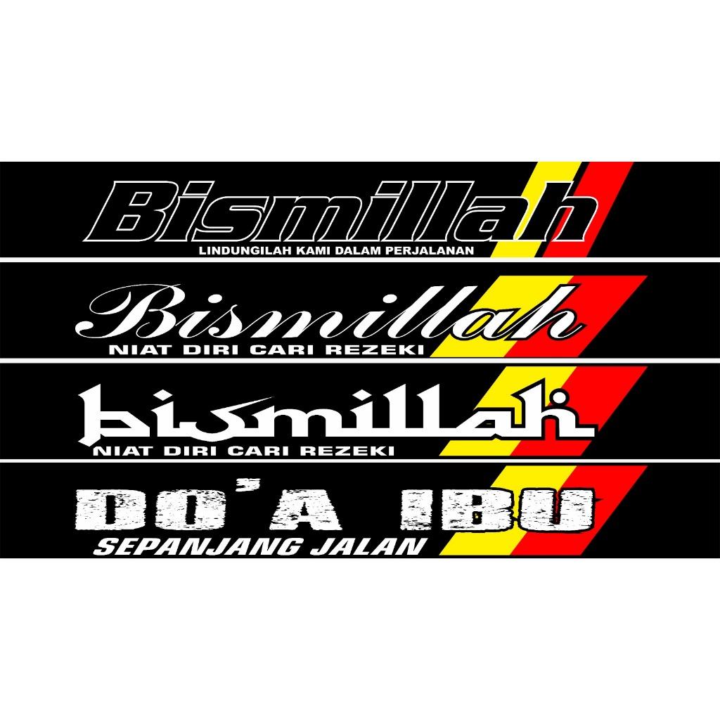 Stiker Kaca Depan Mobil  Sticker Bismillah Kaca Truk Canter Isuzu STIKER TRUCK L300 GRAND MAX CARRY