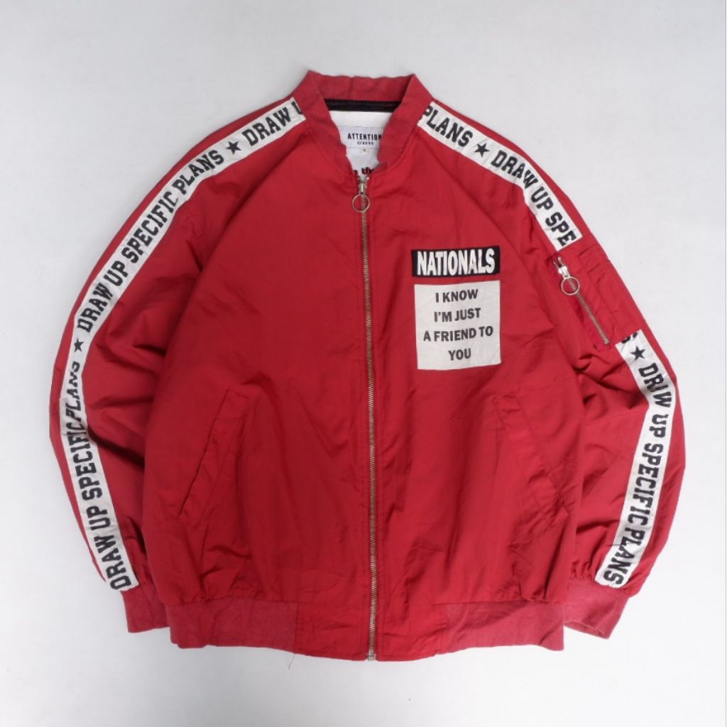 attention jaket bomber ma-1 size L fit XL