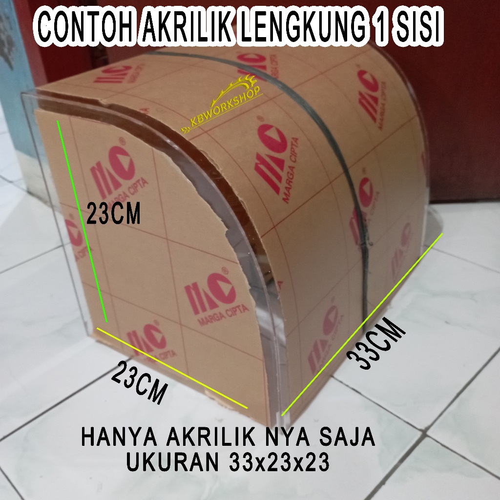 

Tutup Hantaran Seserahan Akrilik Lengkung Oval ukuran 33x23x23 , 1 pcs