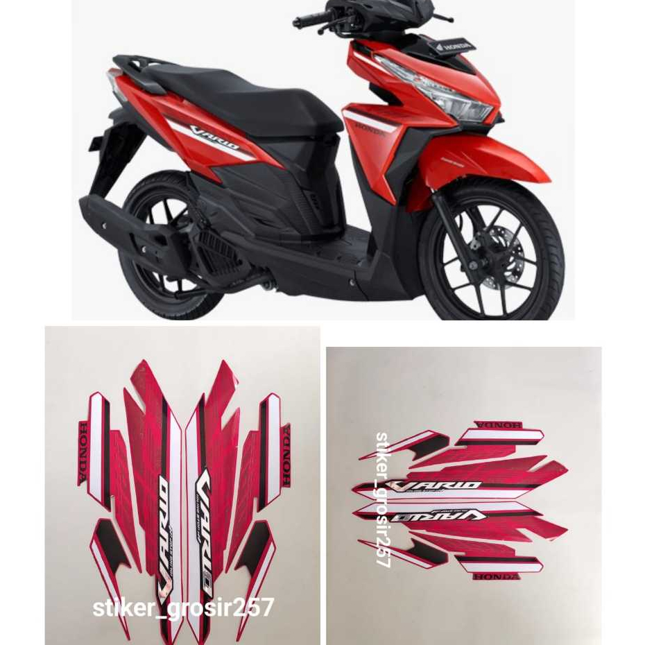 STIKER STRIPING LIS BODY MOTOR HONDA VARIO TECHNO 125 LED 2017 MERAH
