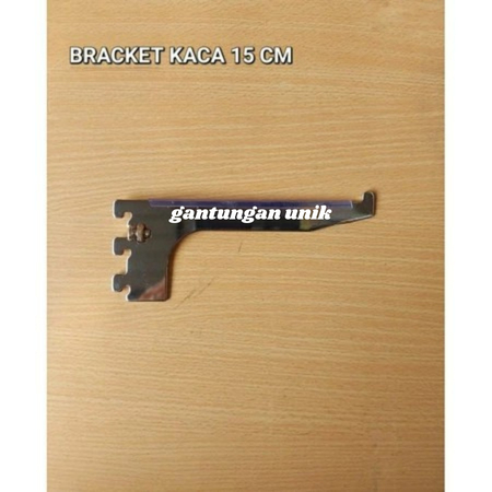 Daun bracket kaca 15cm (import) | Daun penyangga rak 15 cm