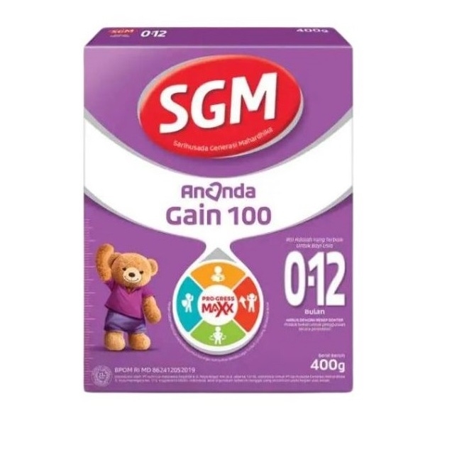 Sgm Ananda Gain 100 Susu Formula Khusus Usia 0-12 Bulan 400 Gr
