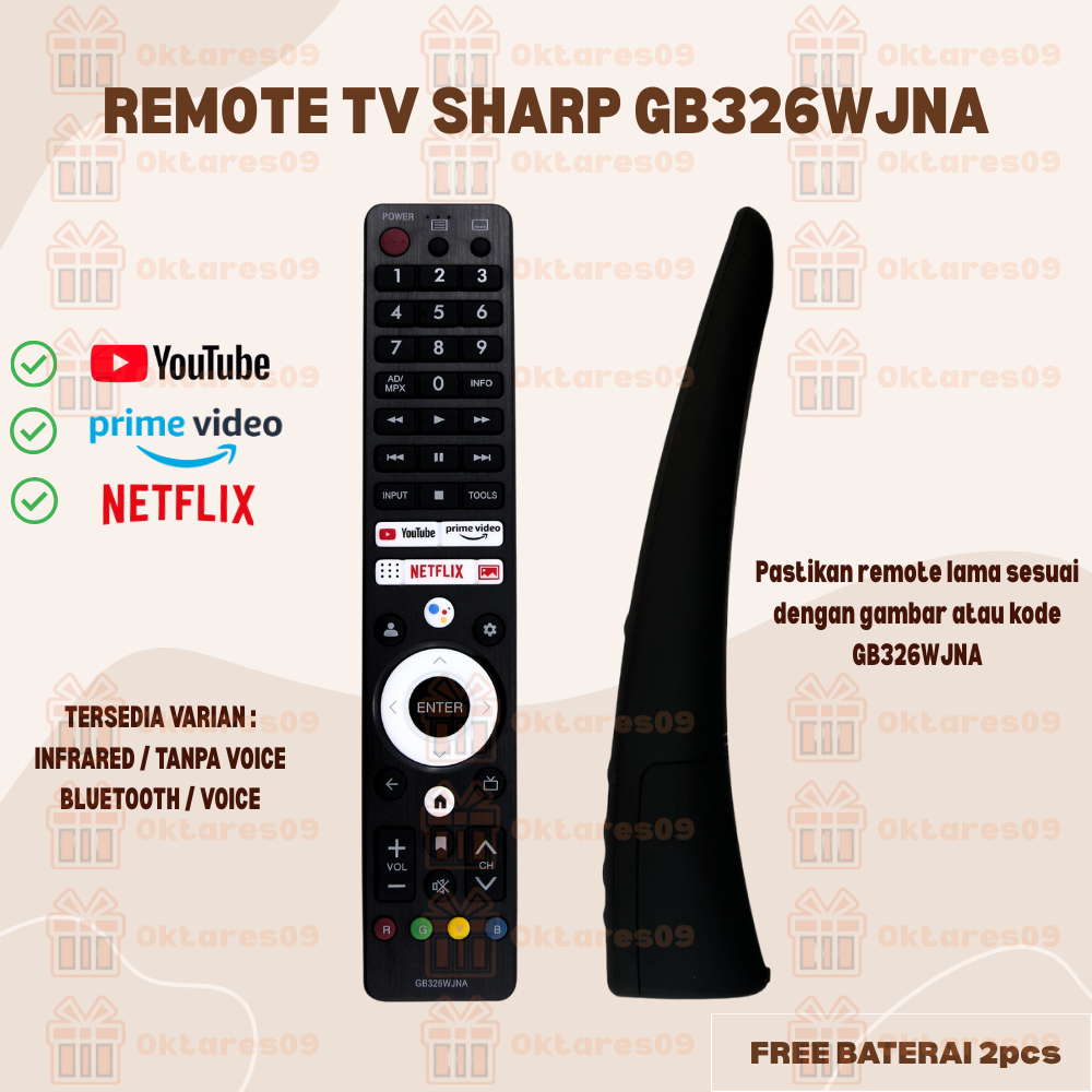 Remote Tv Sharp GB326WJNA Dengan Voice Dan Bluetooth