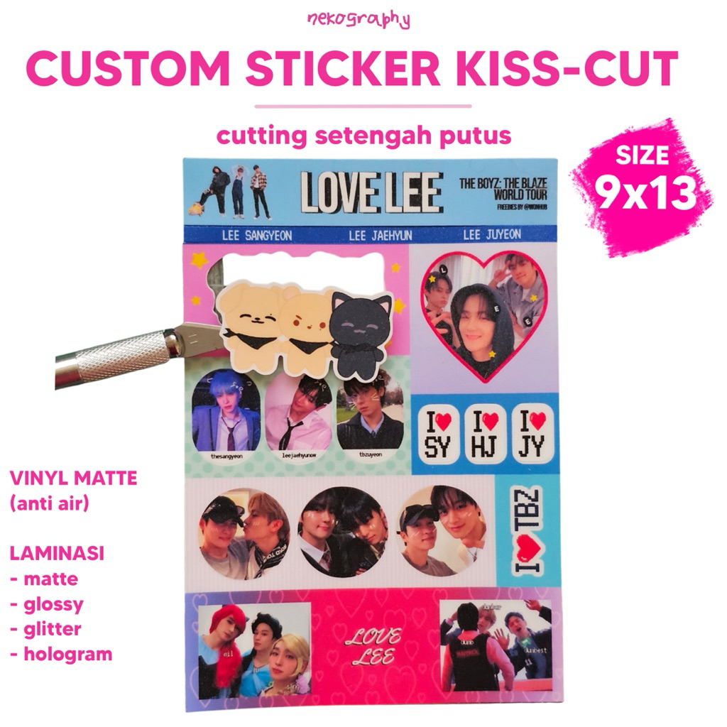 

9x13 KISS CUT | CUSTOM CETAK STICKERS VINYL GLITTER HOLOGRAM