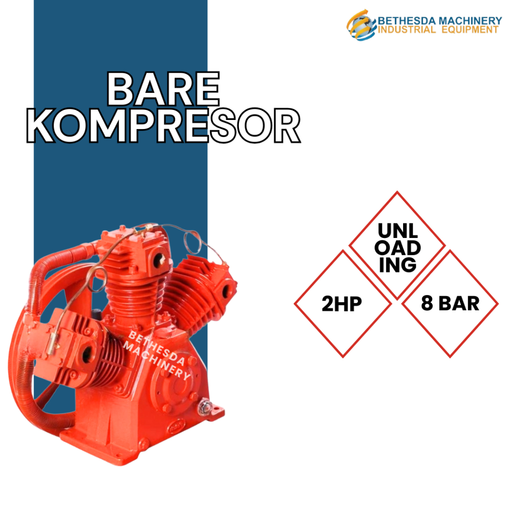 Bare Kepala Kompresor SHARK 2 HP 3 piston 8 Bar Auto