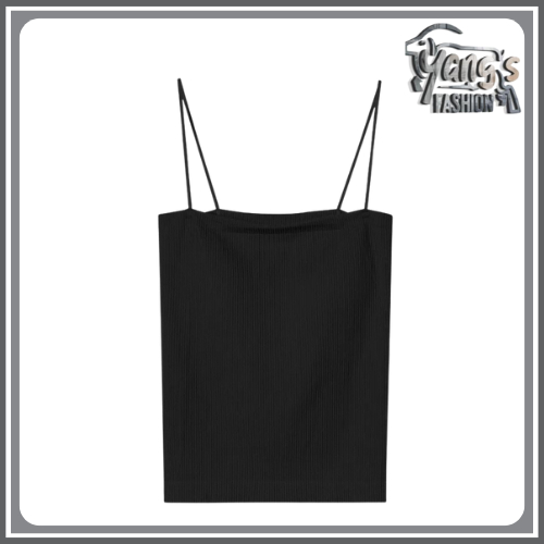 Yang's Fashion - Tanktop Bra With Cup Tank top Basic Wanita Square spaghetti Crop top