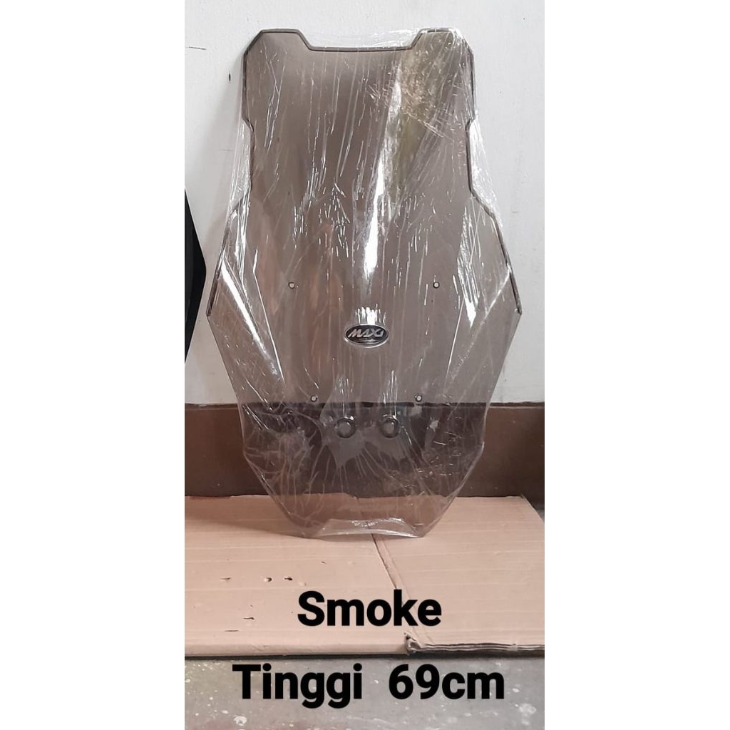 visor / windshield nmax new gen 2 / V2 tinggi. bening smoke hitam. tinggi 69cm. baru. murah