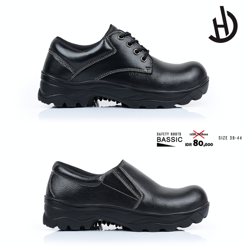 Safety safety Shoes Jogger Kitchen Mekanik Spbu Bangunan sepatu safety pria pendek ujung besi kulit 