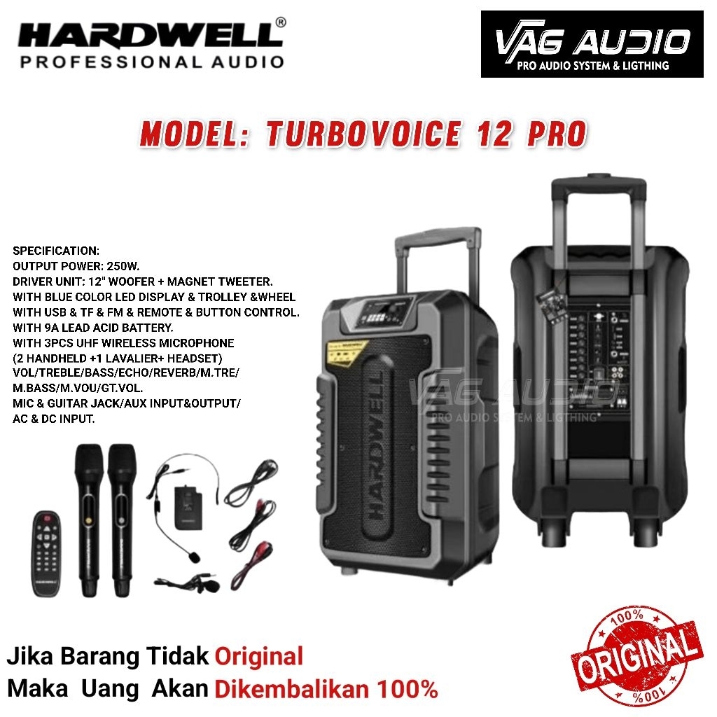 SPEAKER PORTABLE HARDWELL TURBOVOICE 12 PRO