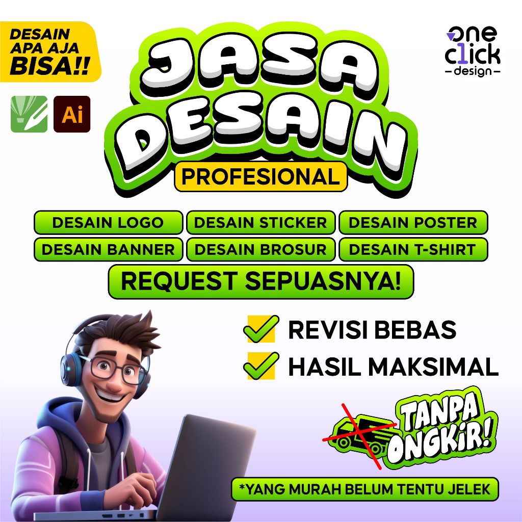 TERMURAH JASA DESAIN GRAFIS DESAIN LOGO DESAIN STIKER BANNER UNDANGAN BROSUR BAJU KEMASAN ILUSTRASI