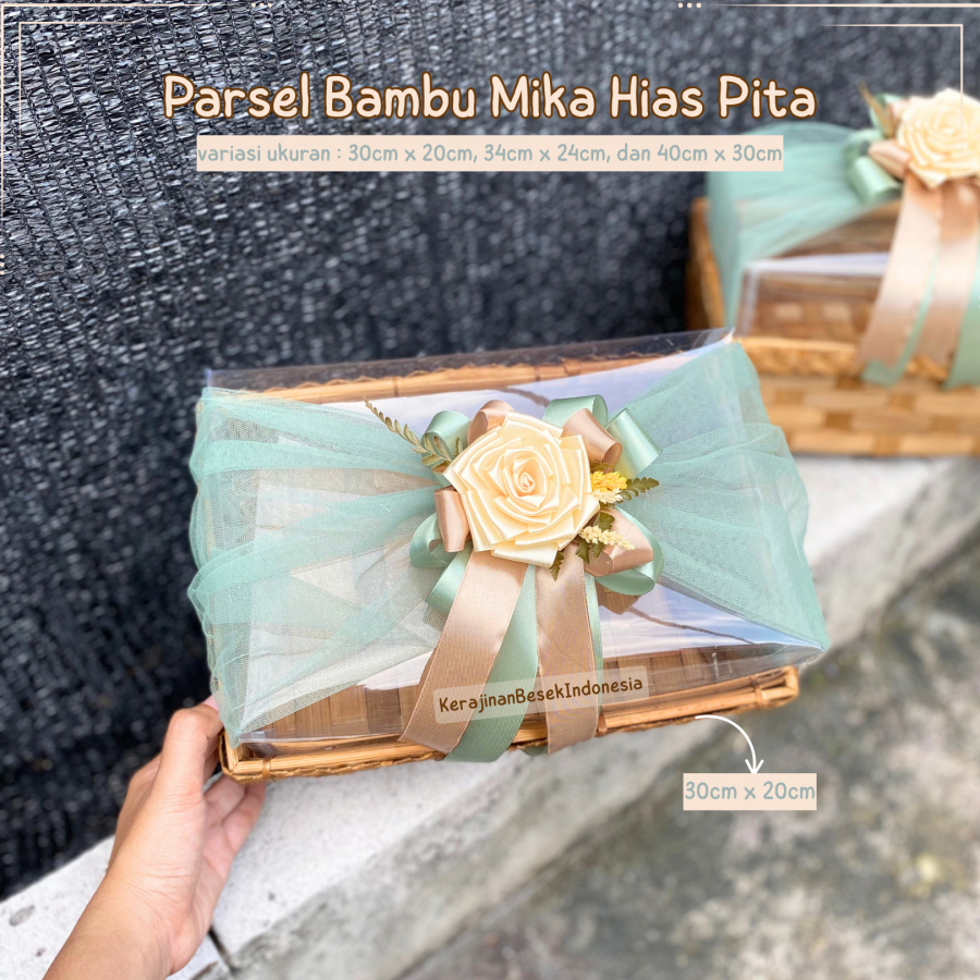 BOX HANTARAN BONUS PITA SAGE  Parsel bambu mika pita besar makanan hampers seserahan piring bambu