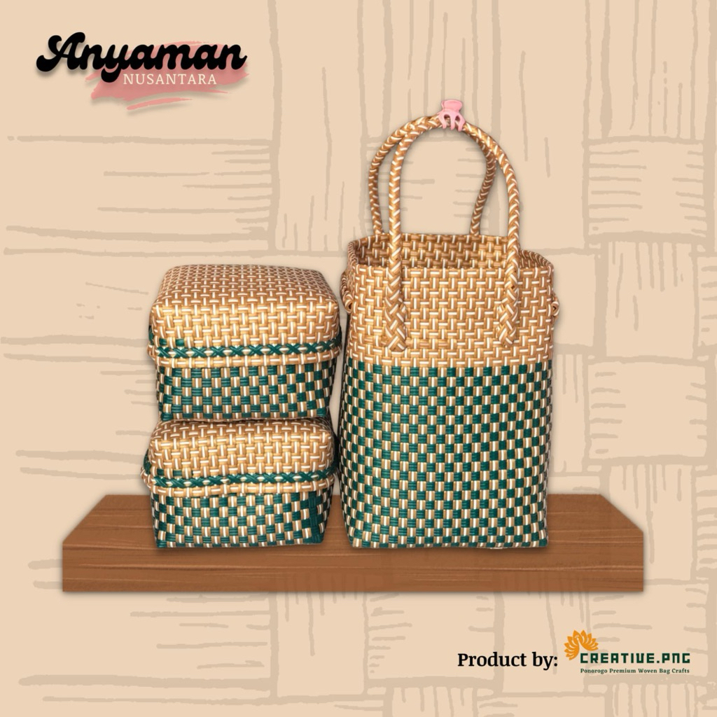 Tas Anyam Jali Set 2 Keben Termasuk Besek Bambu Tas Wanita Keben 18