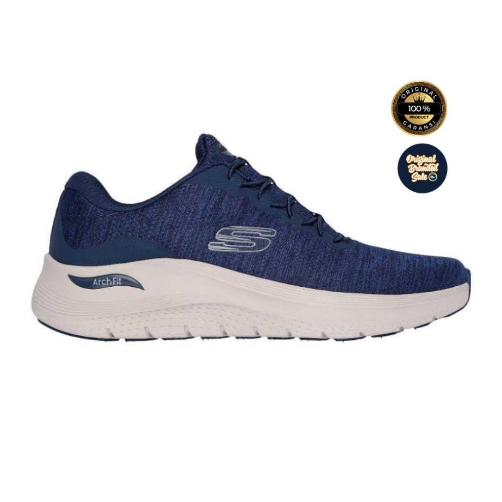 ORIGINAL GARANSI SEPATU SKECHERS ARCH FIT UPPERHAND NAVY SIZE 45