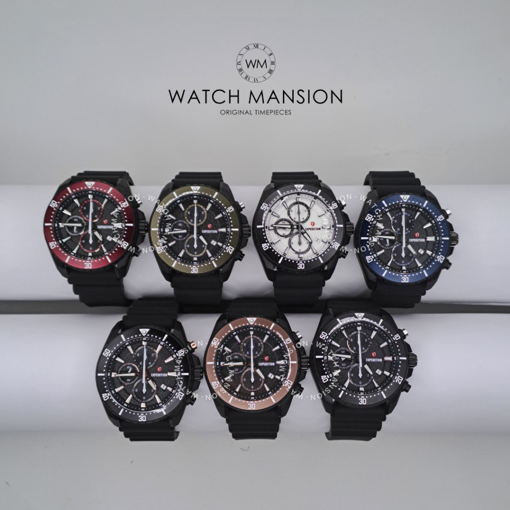 JAM TANGAN PRIA EXPEDITION 6869 E6869 EXP 6869 ANALOG RUBBER STRAP ORIGINAL GARANSI 1 TAHUN