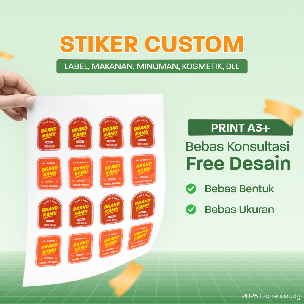 

Stiker Custom / Stiker Makanan / Stiker Botol / Stiker Mobil / Stiker Motor