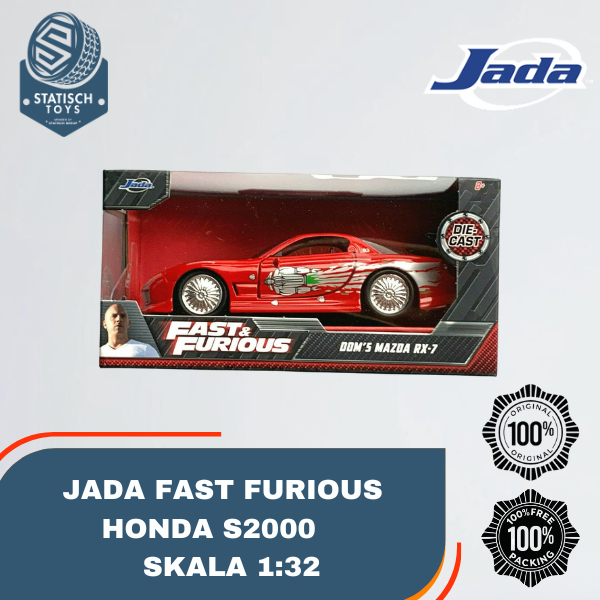 Jada Fast & Furious Dom Mazda RX7 FD3S Wide Body Skala 32 Diecast Mobil Koleksi Openable Part