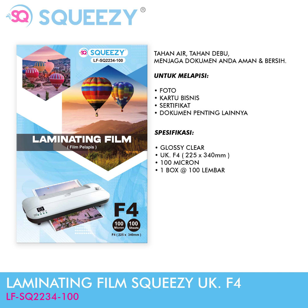 

Plastik Laminating Folio / F4 100 mic Squeezy (1 Pak)