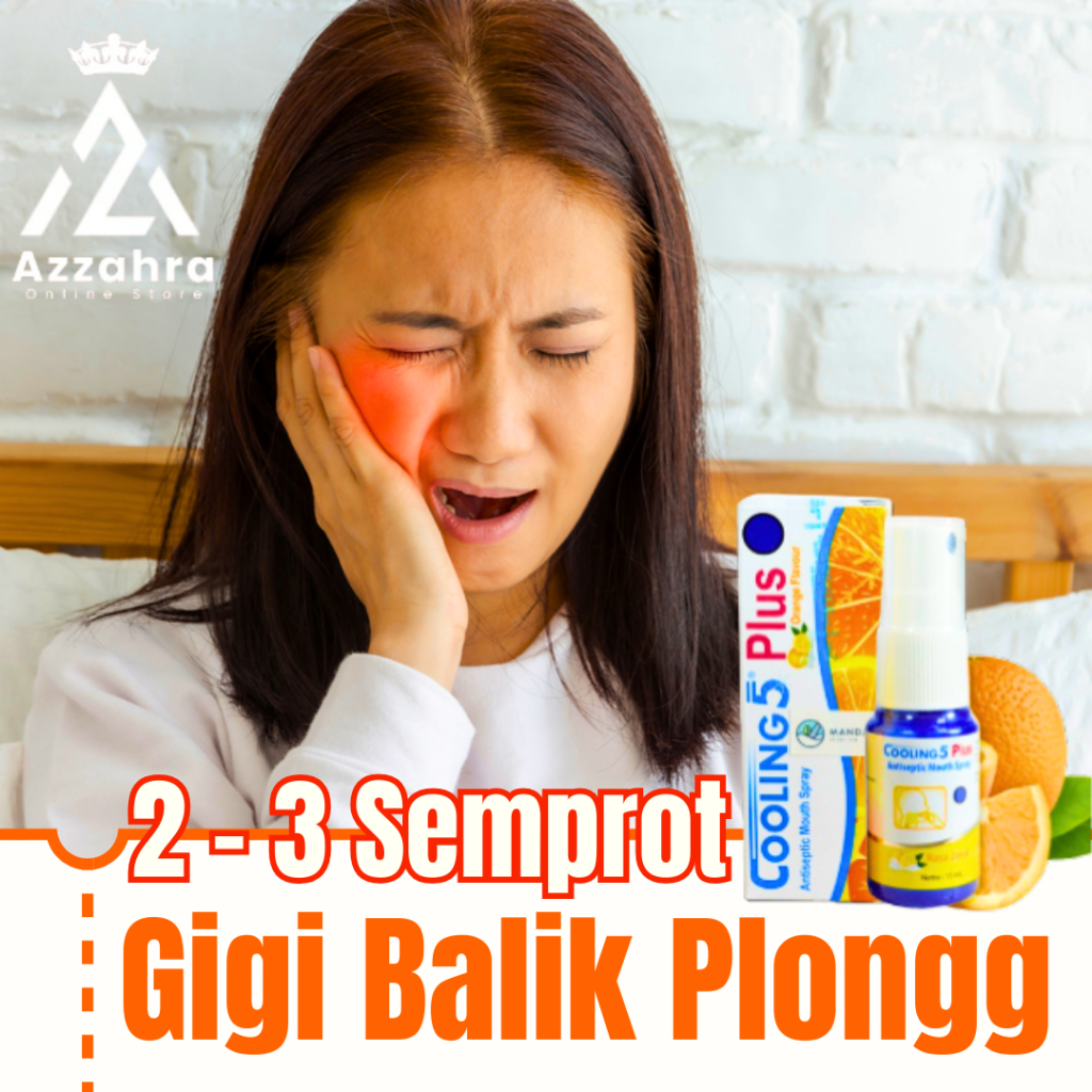 Obat Sakit Gigi Berlubang Gusi Bengkak Sariawan Penyegar Nafas Bau Mulut Cooling 5 Plus Mouth Spray