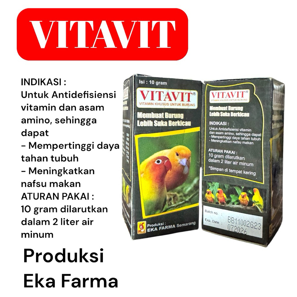 Vitamin Burung VITAVIT EKA FARMA menambah stamina dan gacor