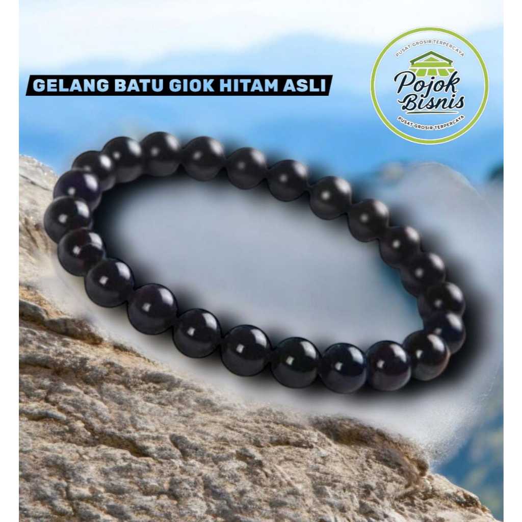 GELANG BATU GIOK HITAM / GELANG KESEHATAN BATU GIOK HITAM ASLI ORIGINAL